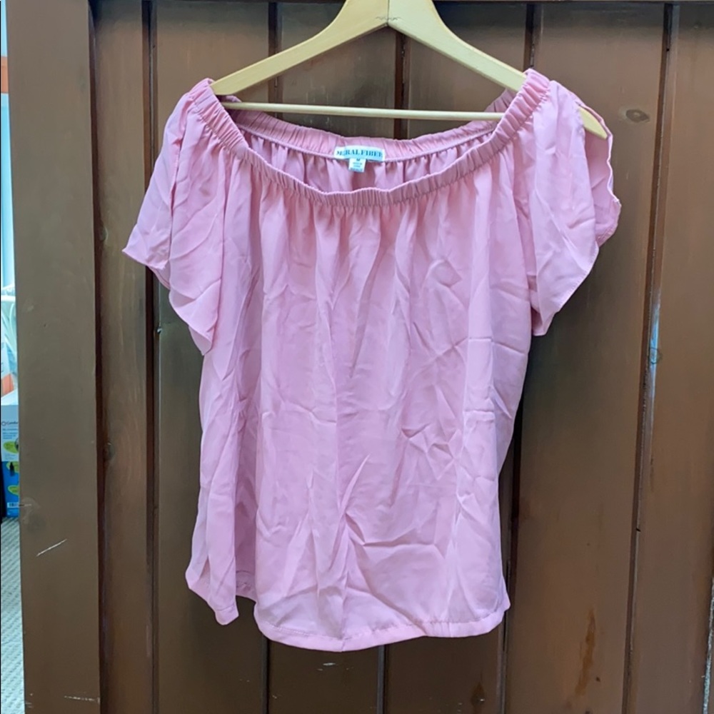 Cute off the shoulder pink top